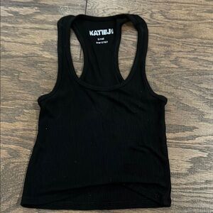 Black Ribbed Tank Top